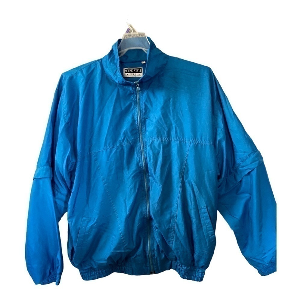 Vintage Men’s Bleu Young Style Rain Jacket Size XL